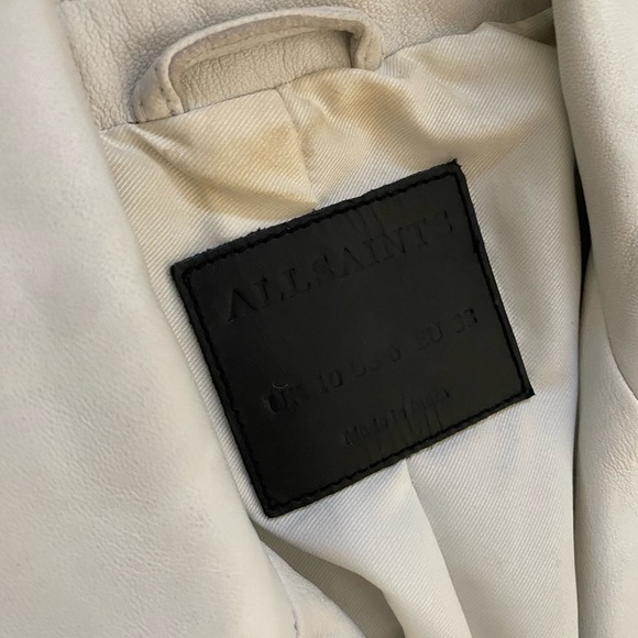 All Saints Elora Leather Fringed Biker Jacket - Picture 6 of 12